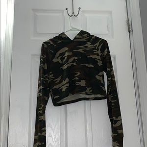 Camo Long Sleeve Crop Top